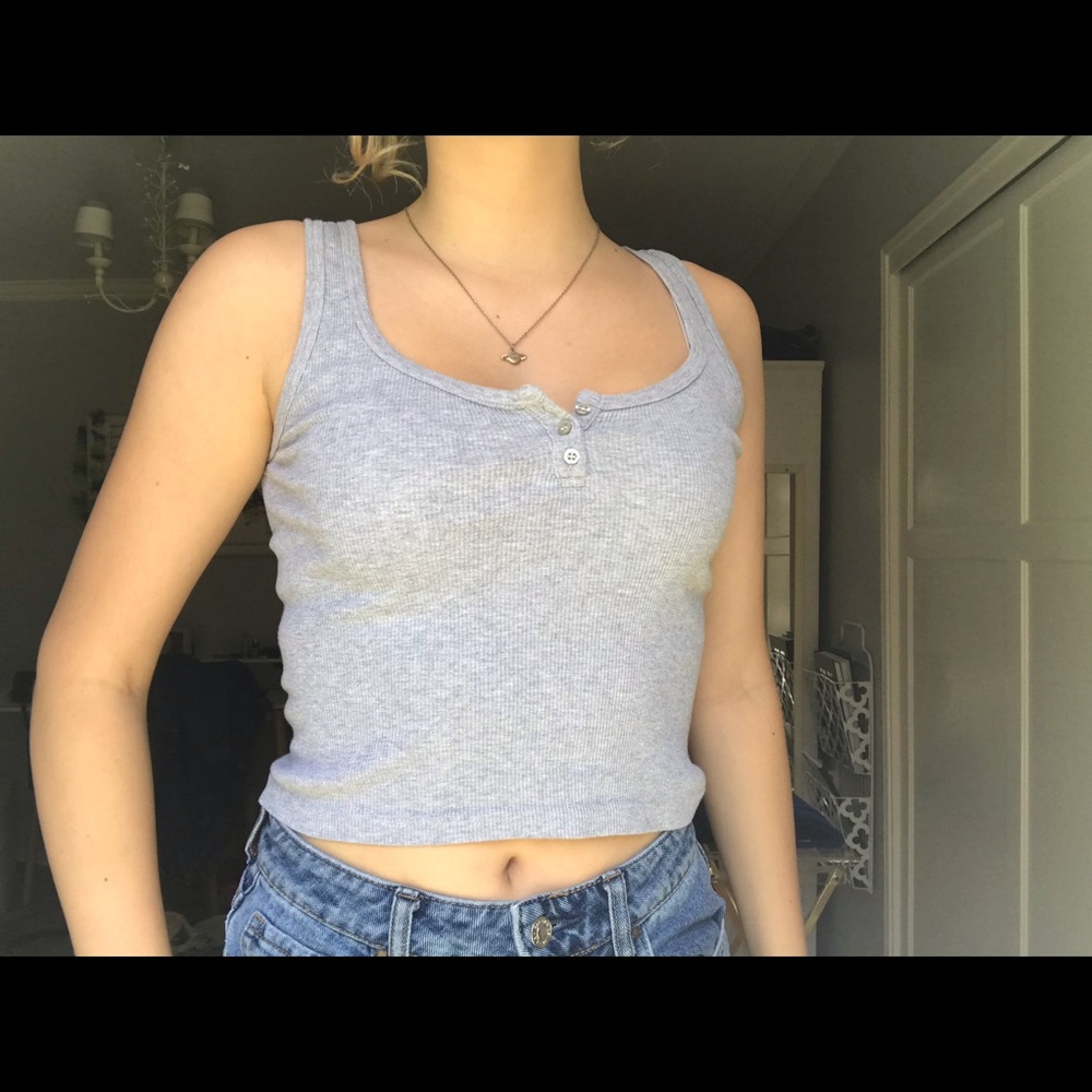 Grey brandy Melville dalis button tank